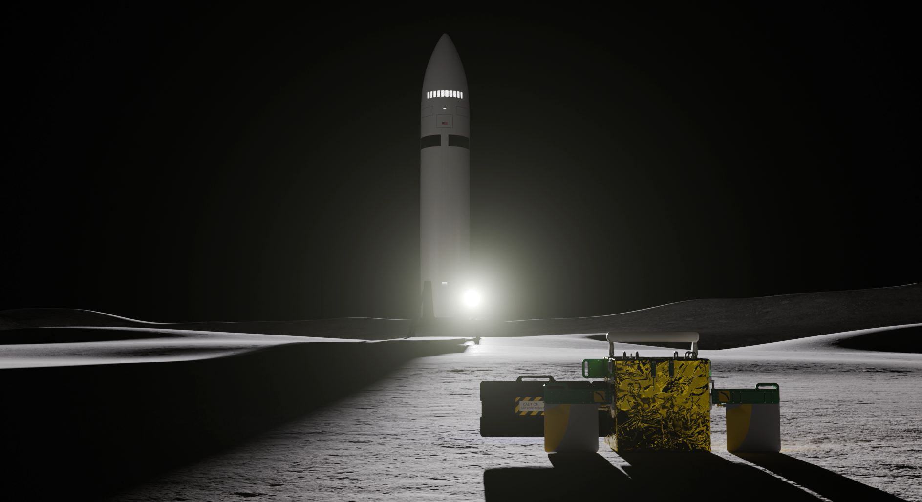 Concept illustration of LDA measurements on the Moon (CG). From the 2026 LDA presentation.